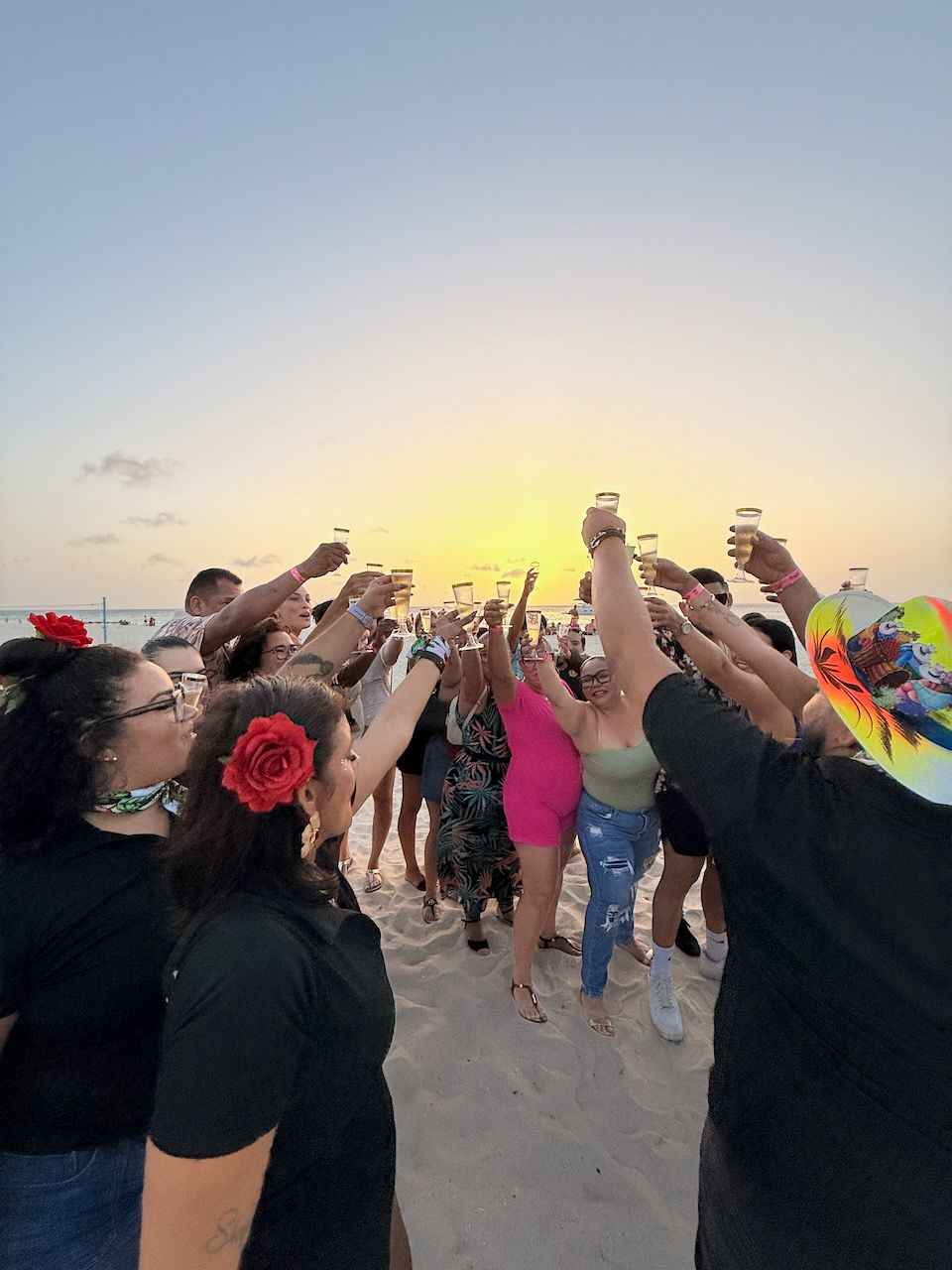Sunset Party Bus tour with Karaoke & Champagne toast on the beach